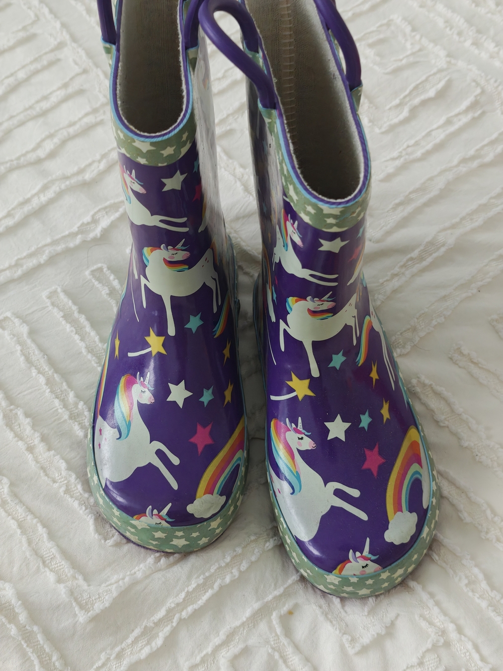 Kids Purple Unicorn Rain Boots Girls